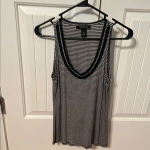 White House Black Market  Black and White Striped Women's Top